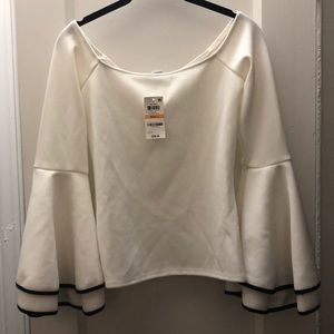 Bar III MACY Off the Shoulder White Top